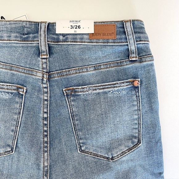 NWT Judy Blue High Waist Control Top Skinny Distressed Stretch Denim Jeans 3/26 - Picture 12 of 16